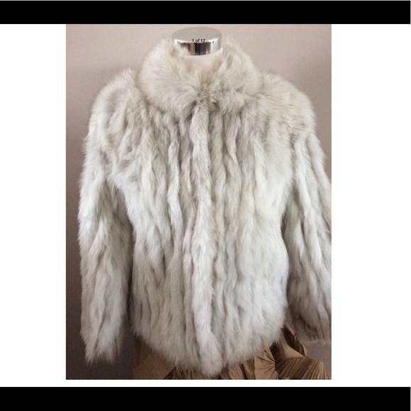 SAGA FOX Blue Fox Fur Coat W/ Leather Int Trimming - Picture 1 of 8